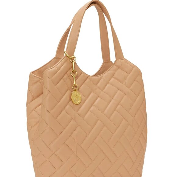 $119 NWT Vince Camuto Genuine Quilted Leather Tote - Picture 2 of 6